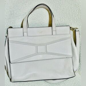 White Kate Spade Bow Design Shoulder Bag w/ Golden Hardware